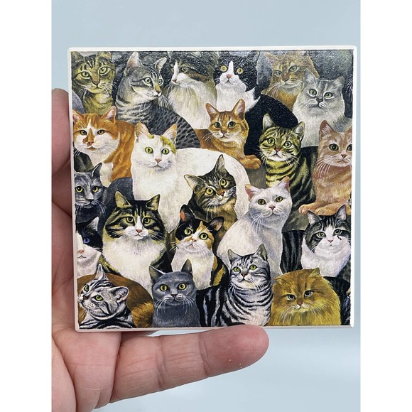 Absorbastone Other - NWT Set of (4) cat themed coasters Absorbastone cats kitty kitties cute